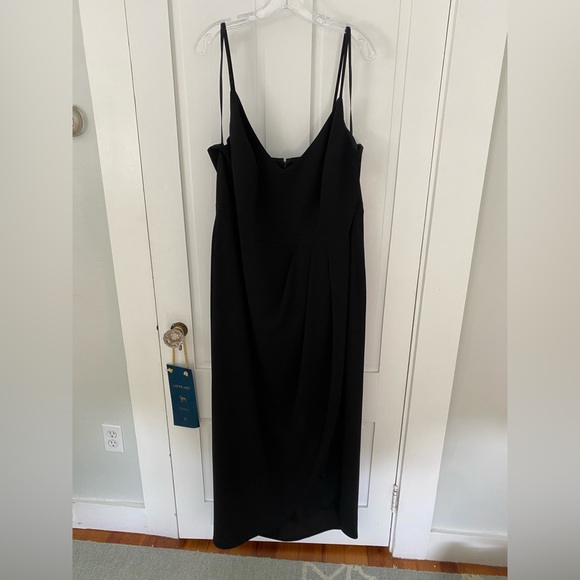 BHLDN “Lyra” maxi dress with wrap front, slit detail, black NWT - Picture 9 of 9